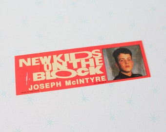 1990s NEW KIDS on the BLOCK Huge Bumper Sticker...retro. jordan and jonathan knight. joey. donnie. danny. teens. pop music. band. 90s music.