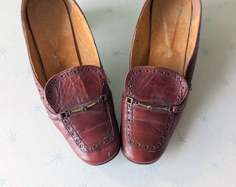 Vintage Etienne Aigner Red Leather Heels - Size 7.5