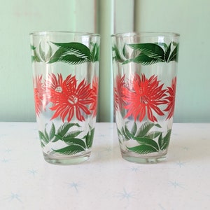 Retro Floral Swirl Juice Glasses - Set of 2