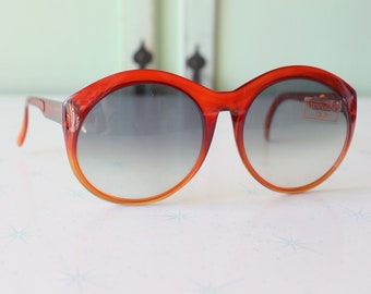 1970s Vintage Red Big Mod Sunglasses. retro. colorful shades. . hipster. gold. shades. indie. chic. orange sunglasses. boho. deadstock