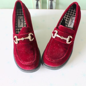 90s Velvet Platform Heels - Size 7 - Rare Go Go Shoes