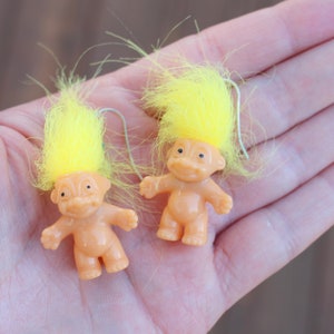Vintage TROLLS Doll Earrings: 1980s-90s Kitsch Collectible