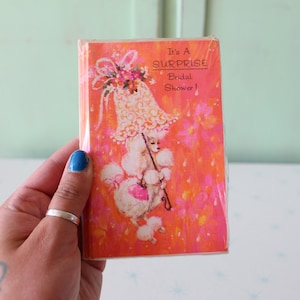 Década de 1960 y 70 Vintage LOTE de 10 tarjetas de invitación para despedida de soltera... nuevo stock antiguo. fiesta sorpresa. celebracion. invitaciones y sobres. retro
