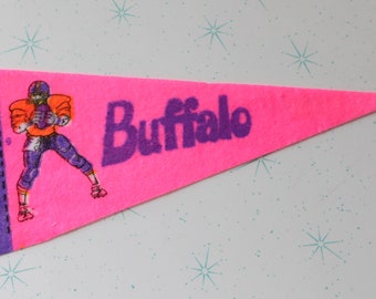 Banderín de fútbol americano de Buffalo de los años 60: decoración deportiva retro