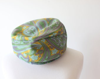 Vintage 1960er Jahre Stoffhut mit Paisley-Muster