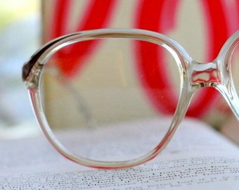 Vintage RETRO Vintage Mod Eyewear Glasses.new old stock. classic. groovy. twiggy. mod. librarian. secretary. clear. optical. designer frames