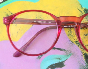 1970 RETRO PURPLE Gafas... NOS. nuevo stock viejo. Óptico. Dapper. Hipster. Atómica. Retro. Años 70. mediados del siglo. apestoso. Groovy.