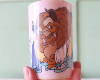 1990s Beauty And The Beast Cupvintage Toy Walt Disney Cup Kitsch Retro World Novelty Vintage Kids Children