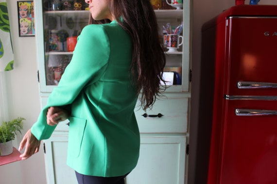 Vintage Kelly Green Blazer Jacket.size medium lar… - image 8