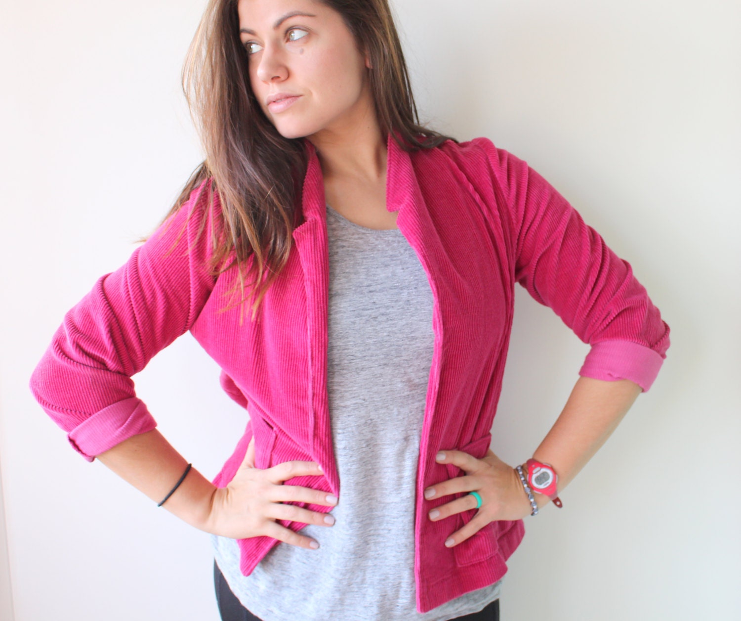 Vintage Hot Pink Corduroy Jacket: 80s-90s Unisex Style - Etsy