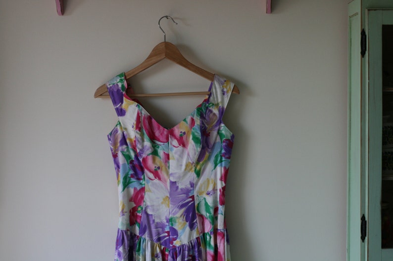 1980s Vintage DREAM FLORAL Garden Party Dress...small to - Etsy