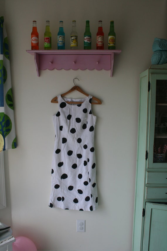 Vintage POLKA DOTS Black and White Dress..size sm… - image 3