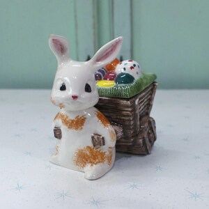 Vintage Bunny Rabbit Jar Figurine: Retro Kitsch Decor