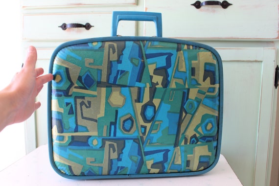 1960s Mod RARE VINTAGE SUITCASE Luggage Bag...ret… - image 4