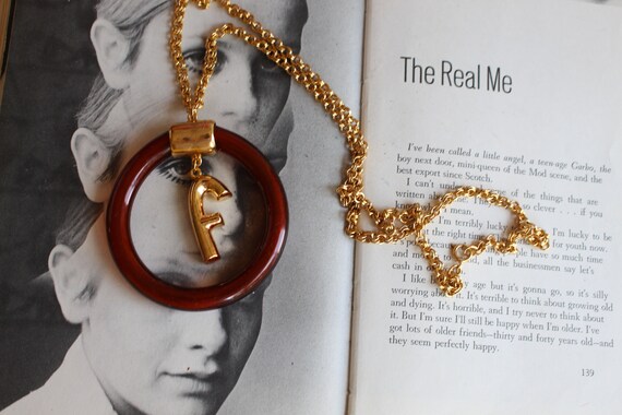 New Old Stock 1980s Letter F Necklace.....golden.… - image 3