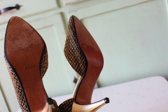 1980s GOLD GLAM Fancy Heels.....size 8.5 womens..… - image 7