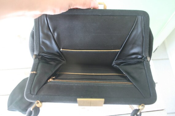 Vintage MOD GIRL Fancy Handbag....retro. black cl… - image 3