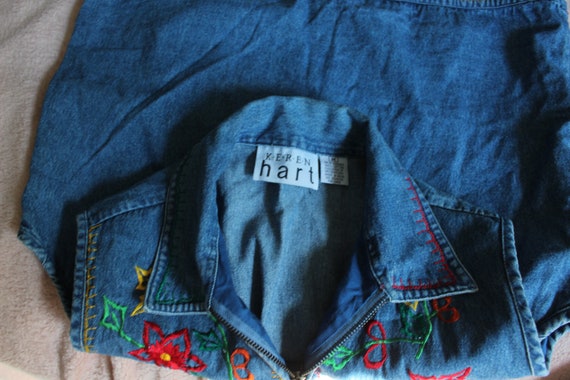 1980s HIPSTER Denim Jean Jacket Vest....medium wo… - image 5