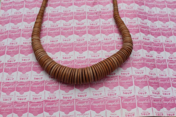 1980s Vintage Aztec Hippie NECKLACE......tan. nud… - image 3