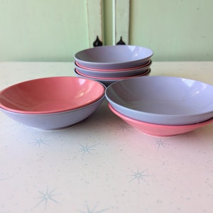 Vintage Colorful Bowls Set of 9: 1970s Stackable Dessert Bowls