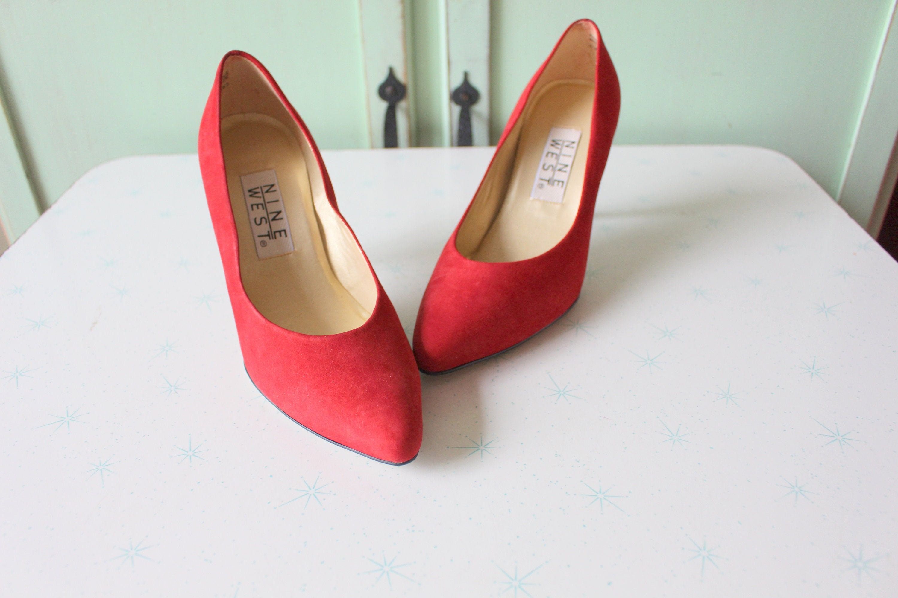 Vintage NINE WEST Leather Heels...size  Womens..red. Heels. - Etsy  Australia