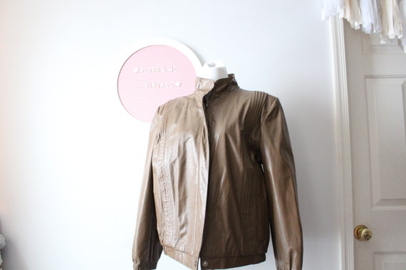 1980s BROWN LEATHER Coat Jacket...size small medi… - image 2