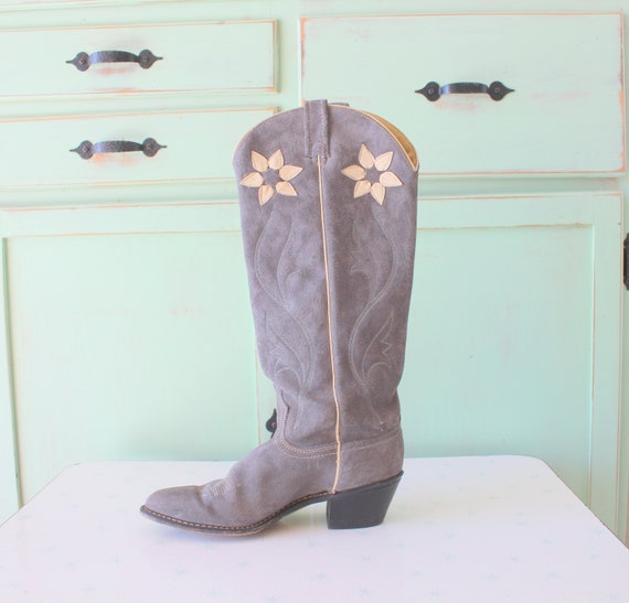 gray suede riding boots