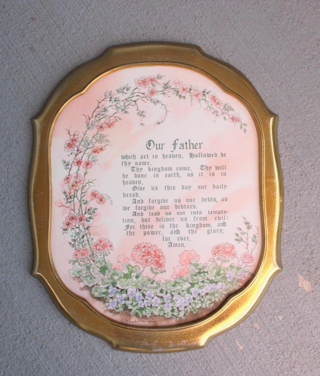 Vintage 1960s Our Father Art: Gold Frame, Retro Home Decor - Etsy