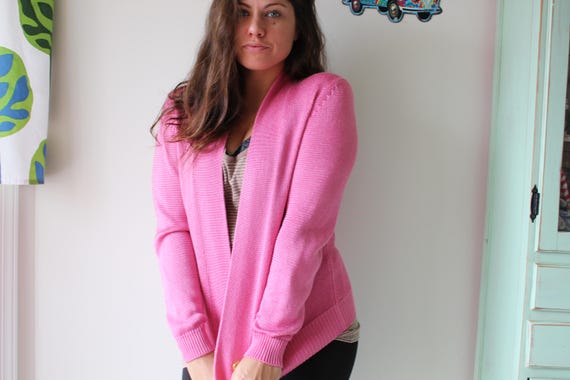 Vintage Pink Collared Top 1980s Pink Ladies Sweat… - image 2