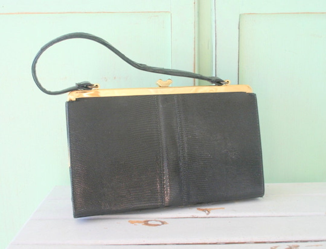 Vintage LITTLE BLACK CLUTCH Handbag....retro Accessories. - Etsy