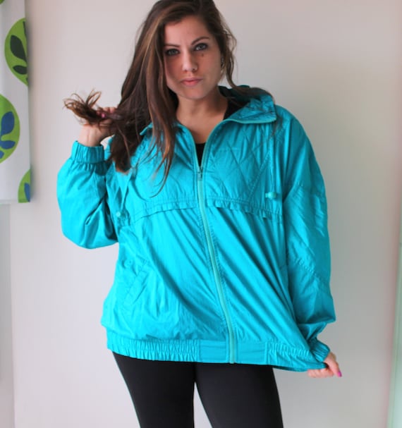 1980s BRIGHT Blue Jacket....size large xlarge...c… - image 1