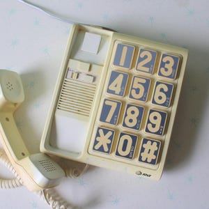Vintage Yellow Desktop Telephone: Retro 1980s Decor (As Is)