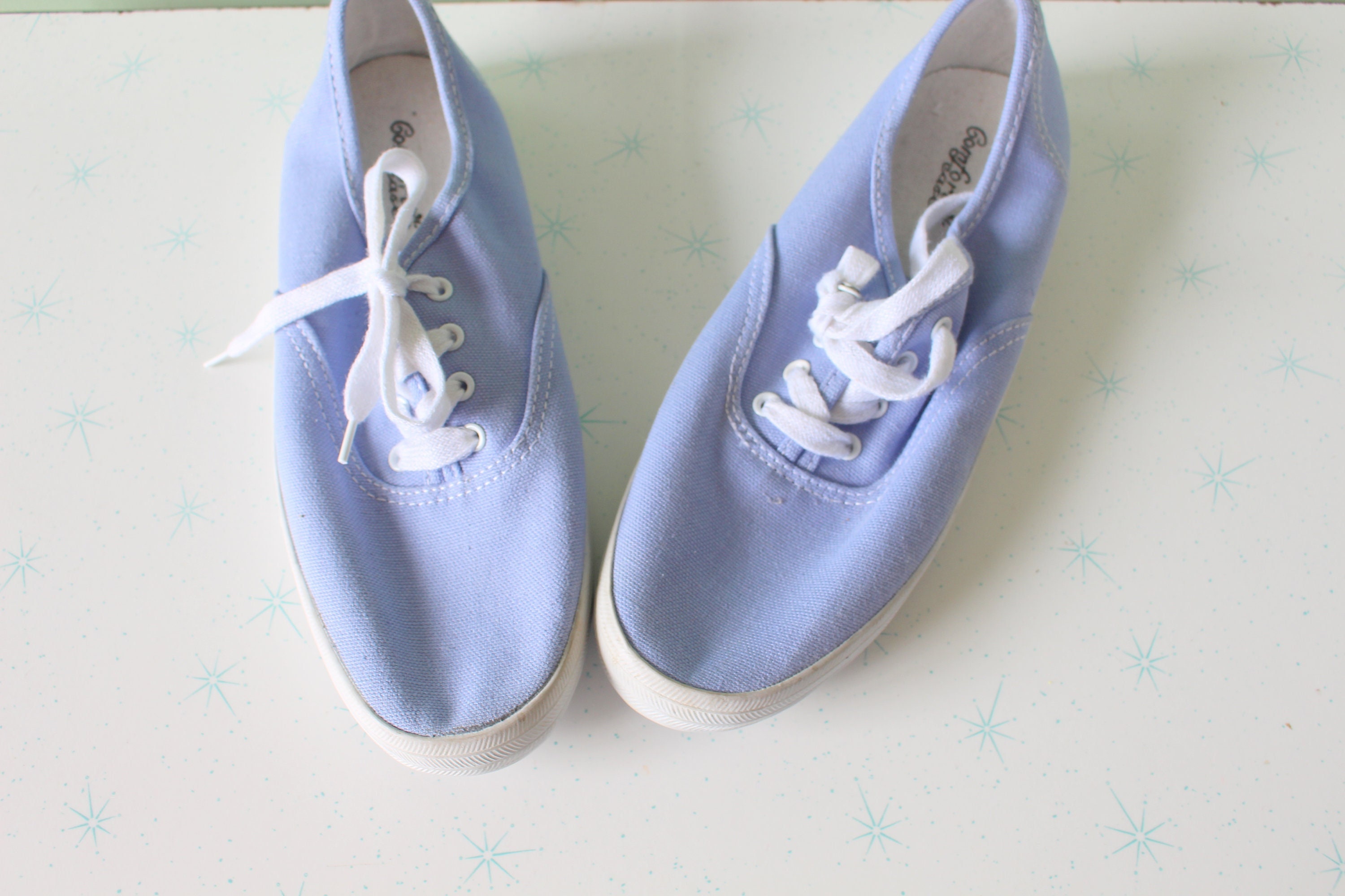 blue canvas flats