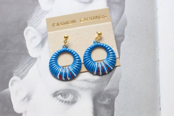 1980s NOS Blue Colorful Funky Dangly Rad