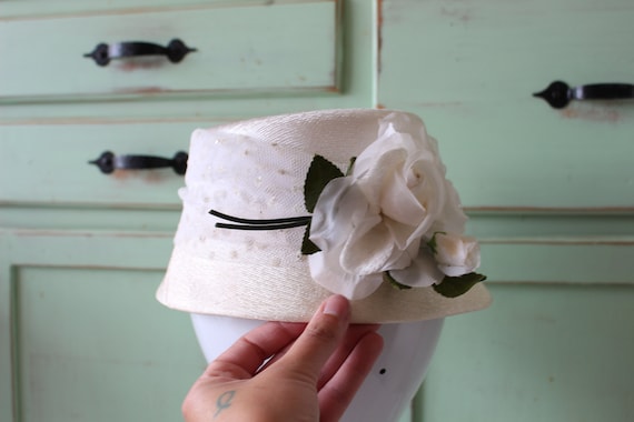 Vintage Tulle Floral DREAM Hat....wedding hat. ch… - image 2