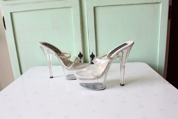 1990s Clear Platform Stiletto Heels....size 9 wom… - image 3