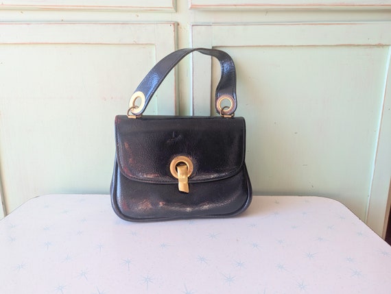 Vintage Mod Dark Blue Handbag.....blue. handbag. … - image 1