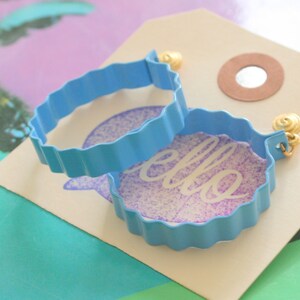 1980s Blue Aztec Earrings: Kitsch Retro Glam Studs
