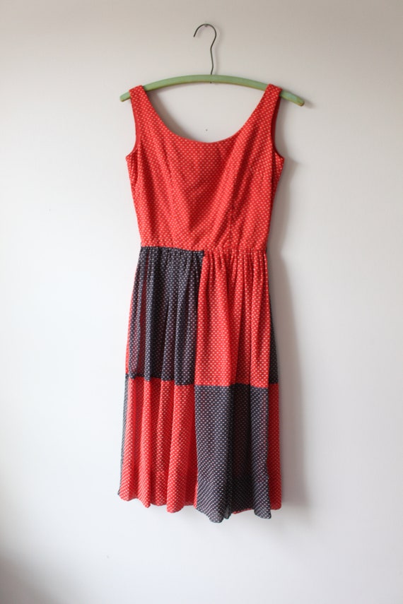 1960s Vintage GARDEN PARTY Checkered Sleeveless D… - image 2