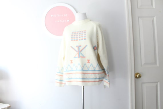 Vintage COUNTRY  Mid Century Preppy Sweater..desi… - image 2