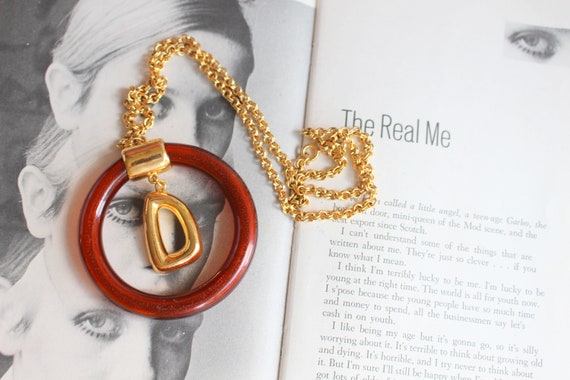 New Old Stock 1980s Letter D Necklace.....golden.… - image 1
