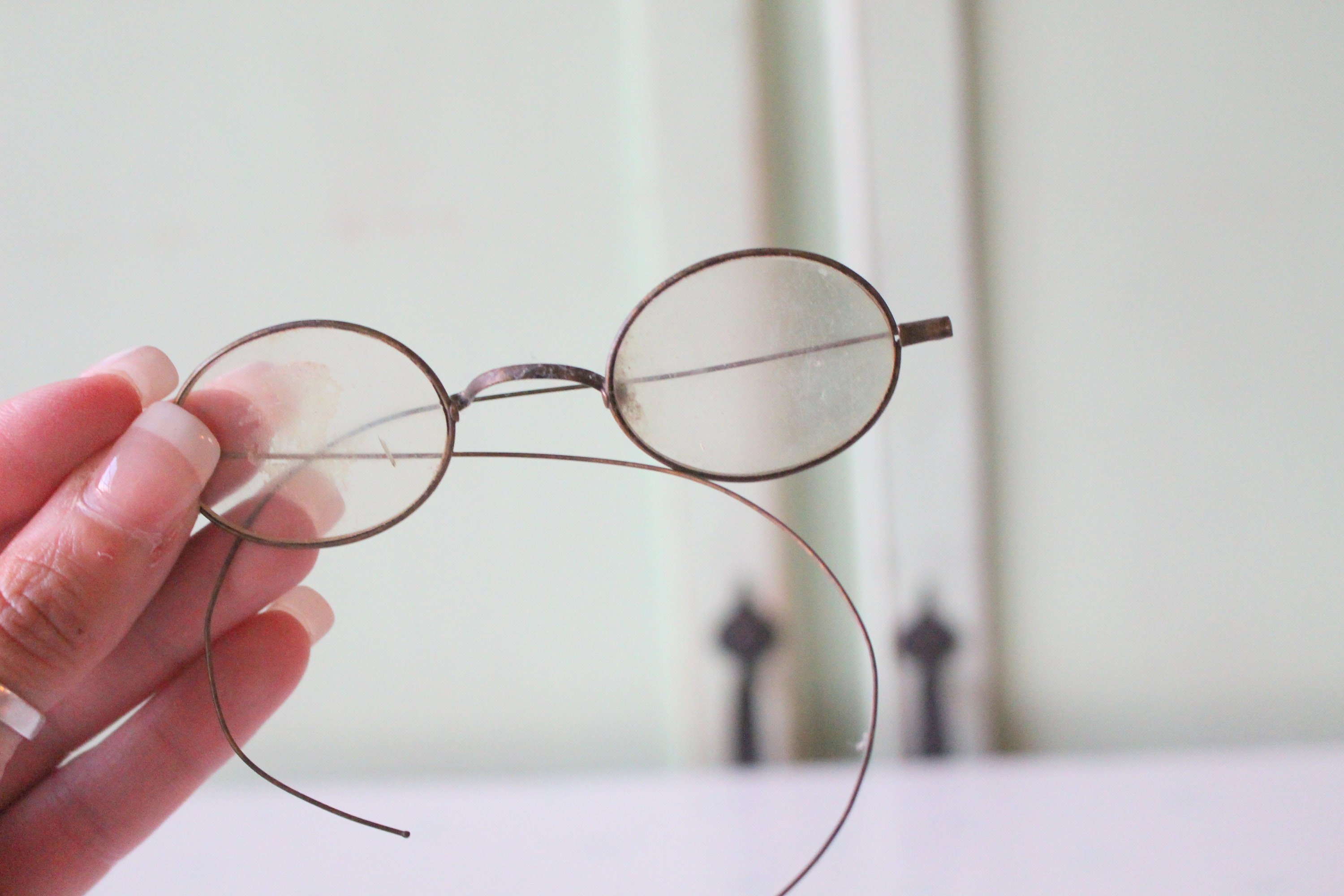 ヴィンテージラウンドレンズメガネ：モッズレトロアイウェア - Etsy 日本