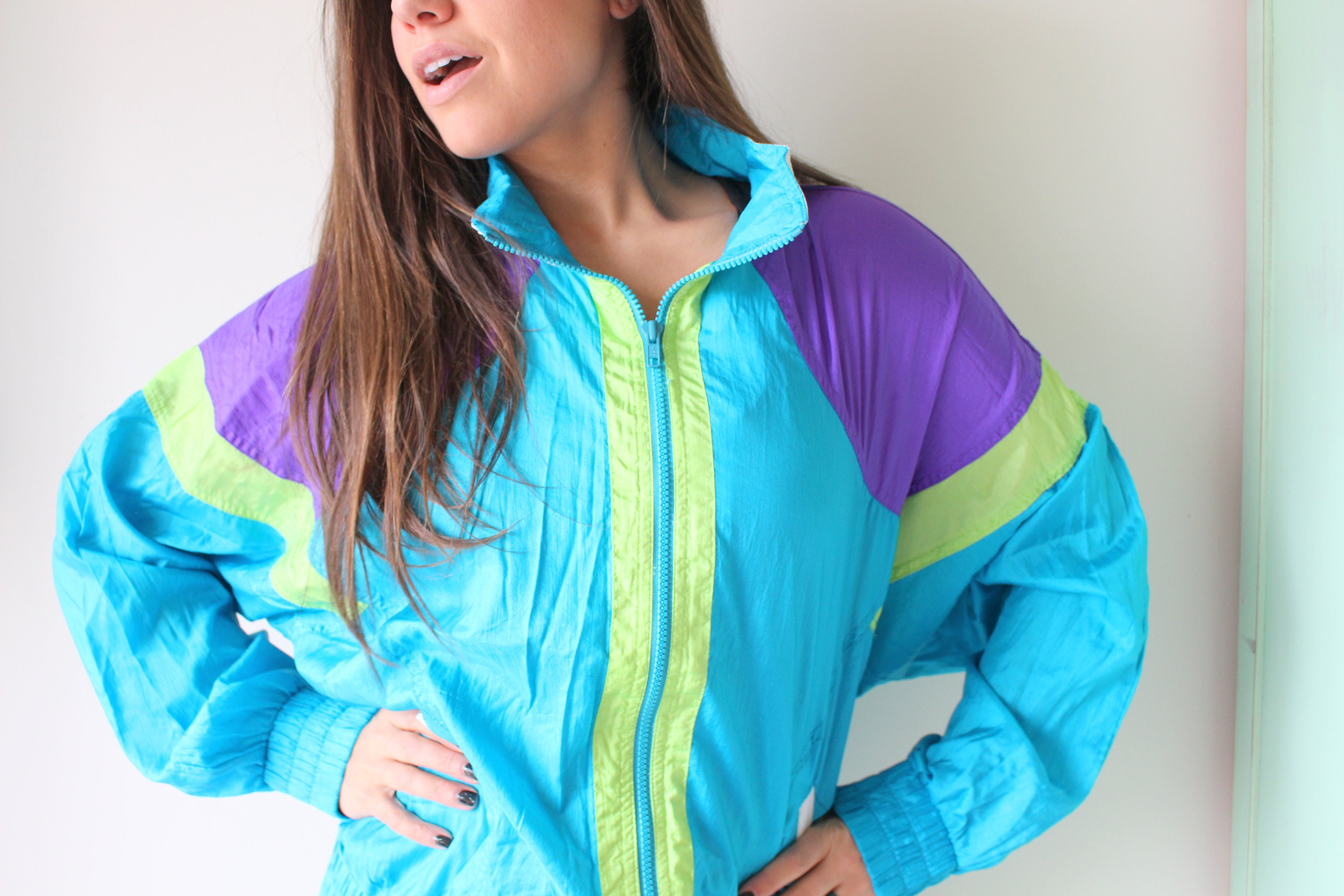 1980s Sports Jacket.size Large. Colorful. Bright. Retro