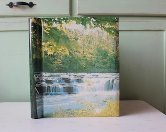 1970s Nature Waterfall Photo Album: Retro Vinyl Picture Book
