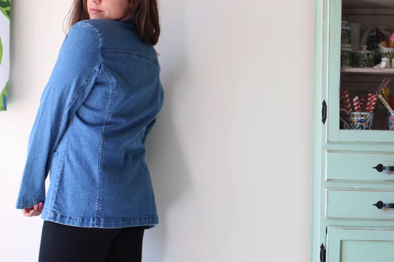 Vintage BLUE JEAN Jacket....womens. daisy. medium… - image 4