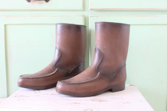 1970s RAIN Boots...snow boots. brown boots. 1970s… - image 1