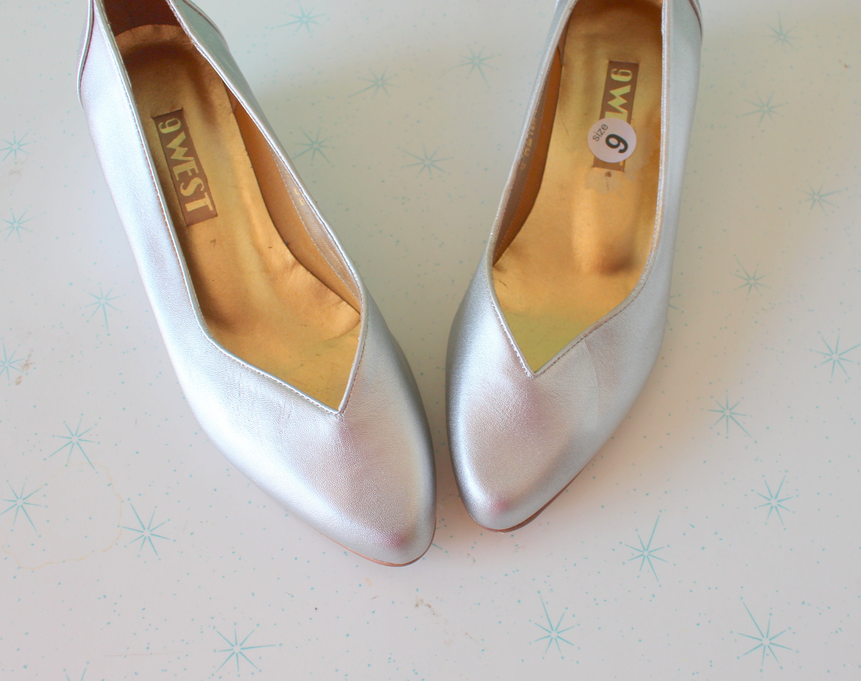 silver heels size 9