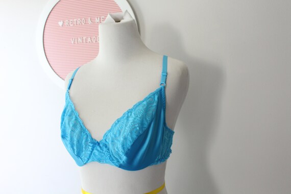 1980s Vintage BLUE Lace Vintage SEXY Lacey Tulle … - image 4