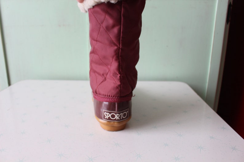 1980s HIPSTER Winter Calf Boots....size 8. outdoors. boots. shoes. hipster. snow boots. duck boots. killer. rad 80s. rad. worker. red boots image 3