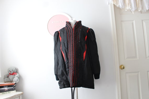 1980s RED Black Coat Jacket.....large. unisex. me… - image 7